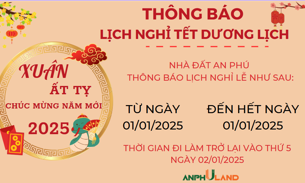 Thông báo nghỉ tết dương lịch năm 2025